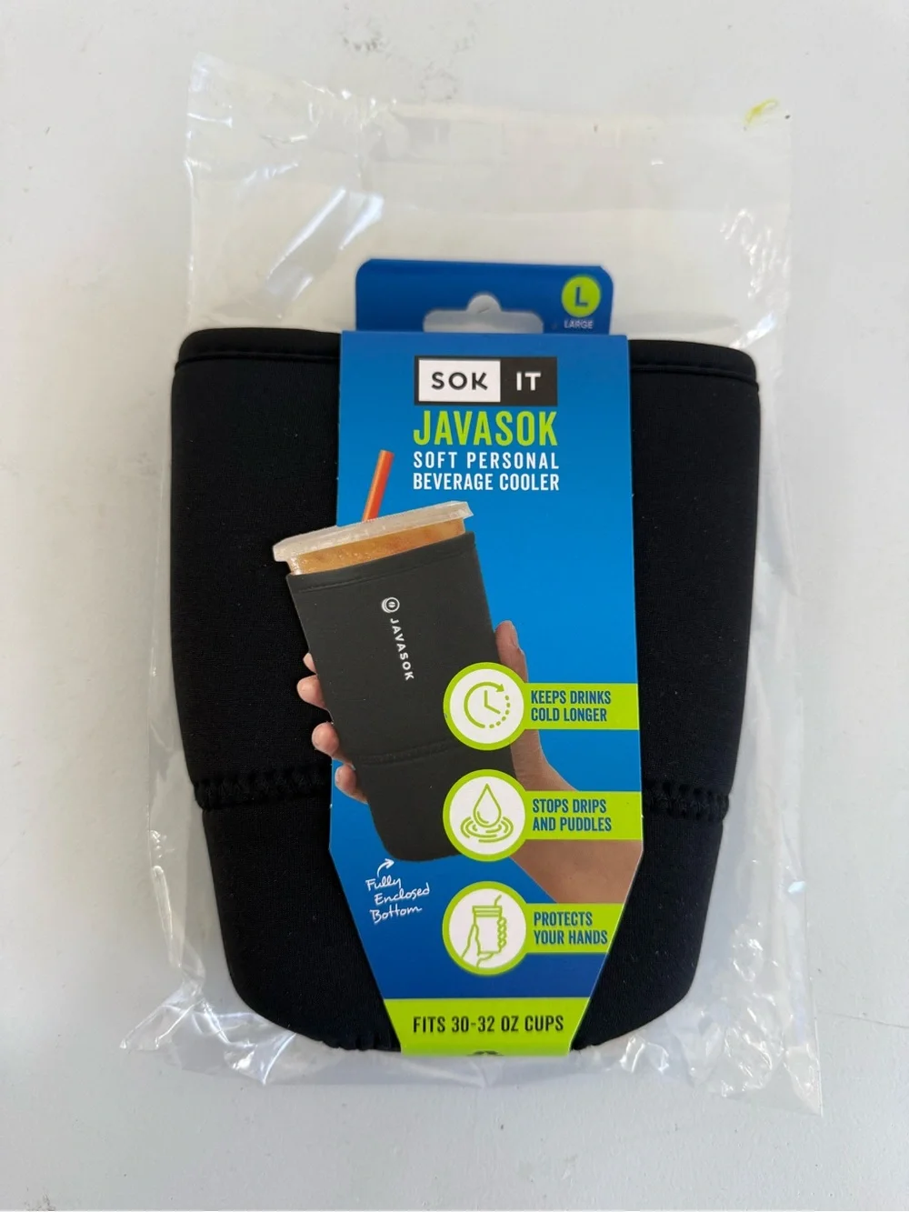 Black JavaSok Insulated Cup Sleeve for Tall Cold Drinks